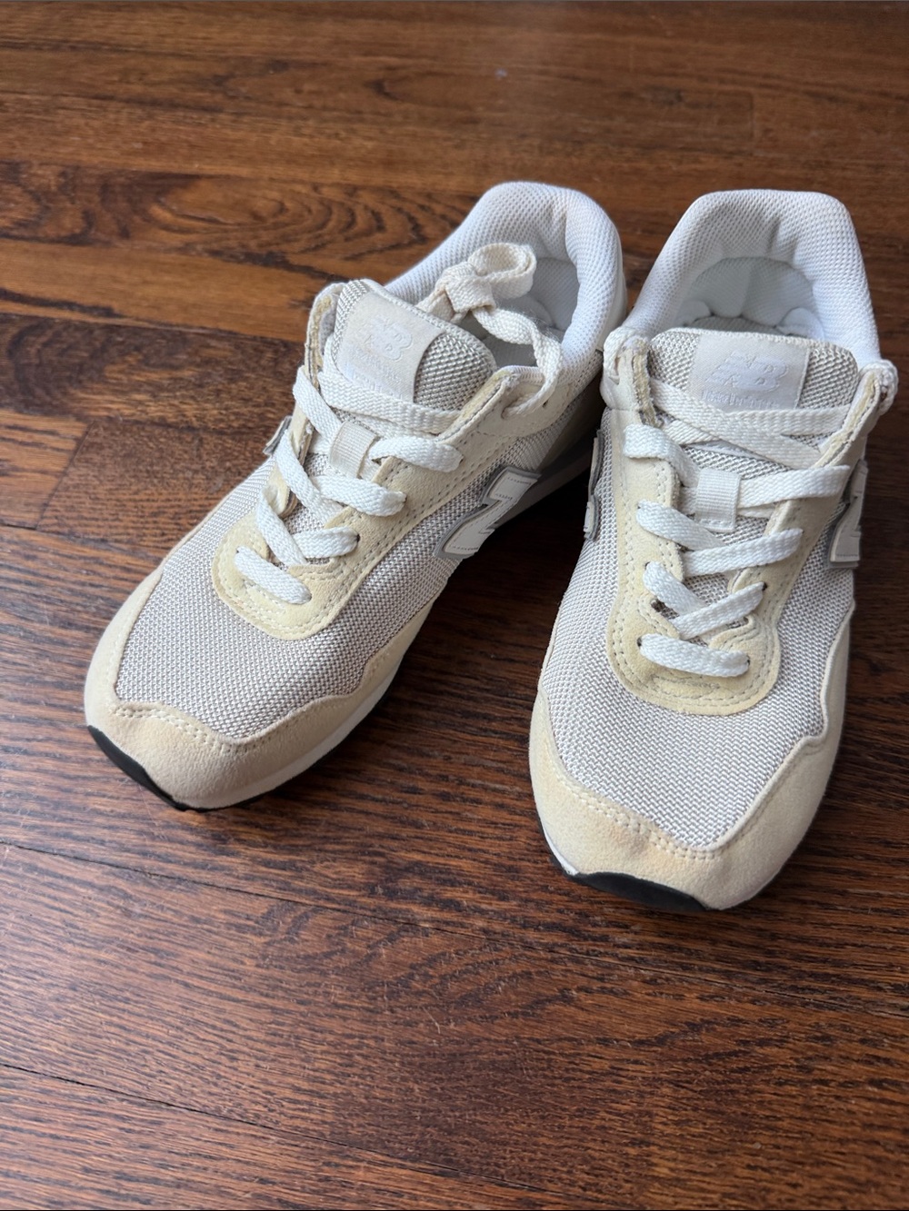 New Balance Kids Beige and Off-White Sneakers